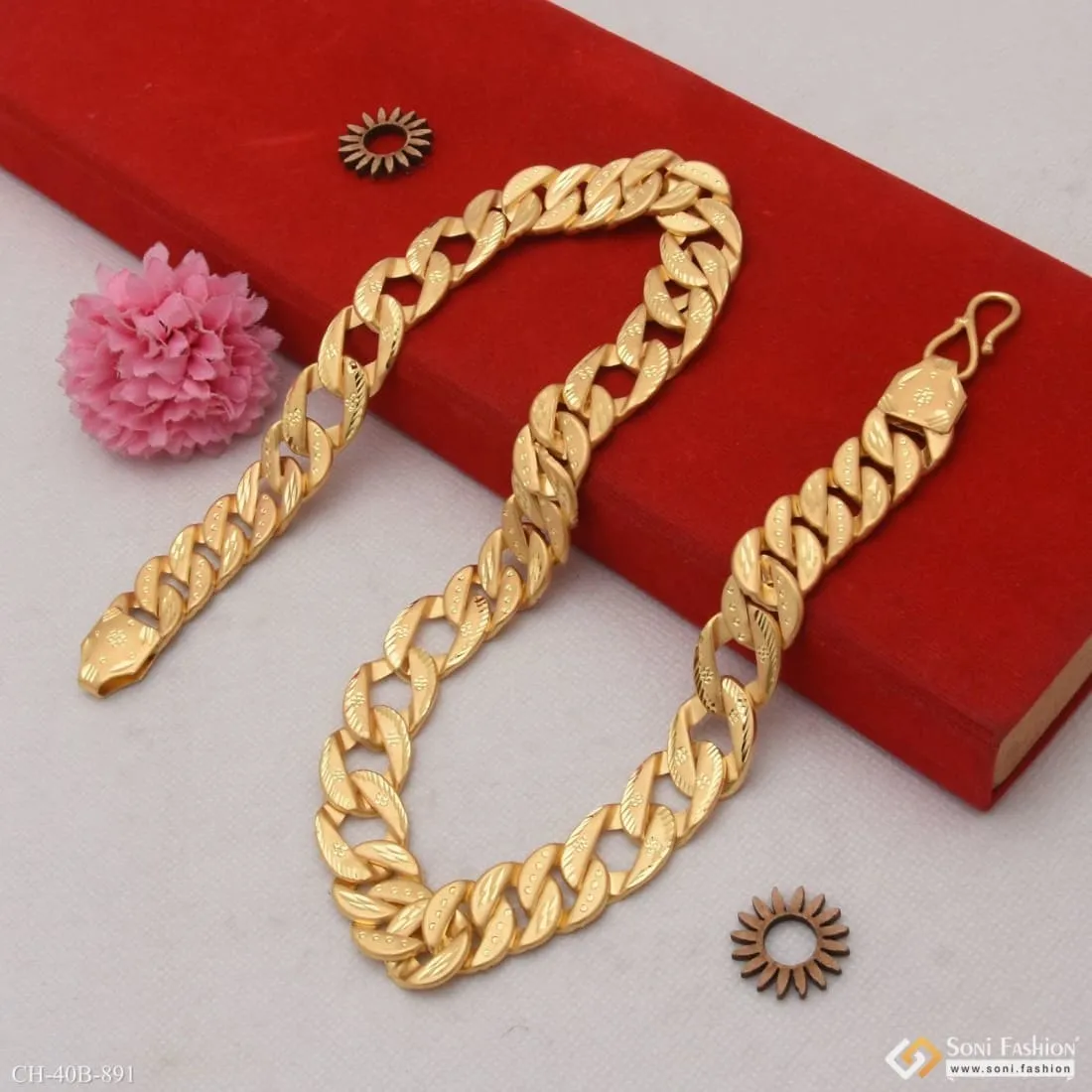 1 Gram Gold Forming Pokal Exciting Design High-Quality Chain for Men - Style B891