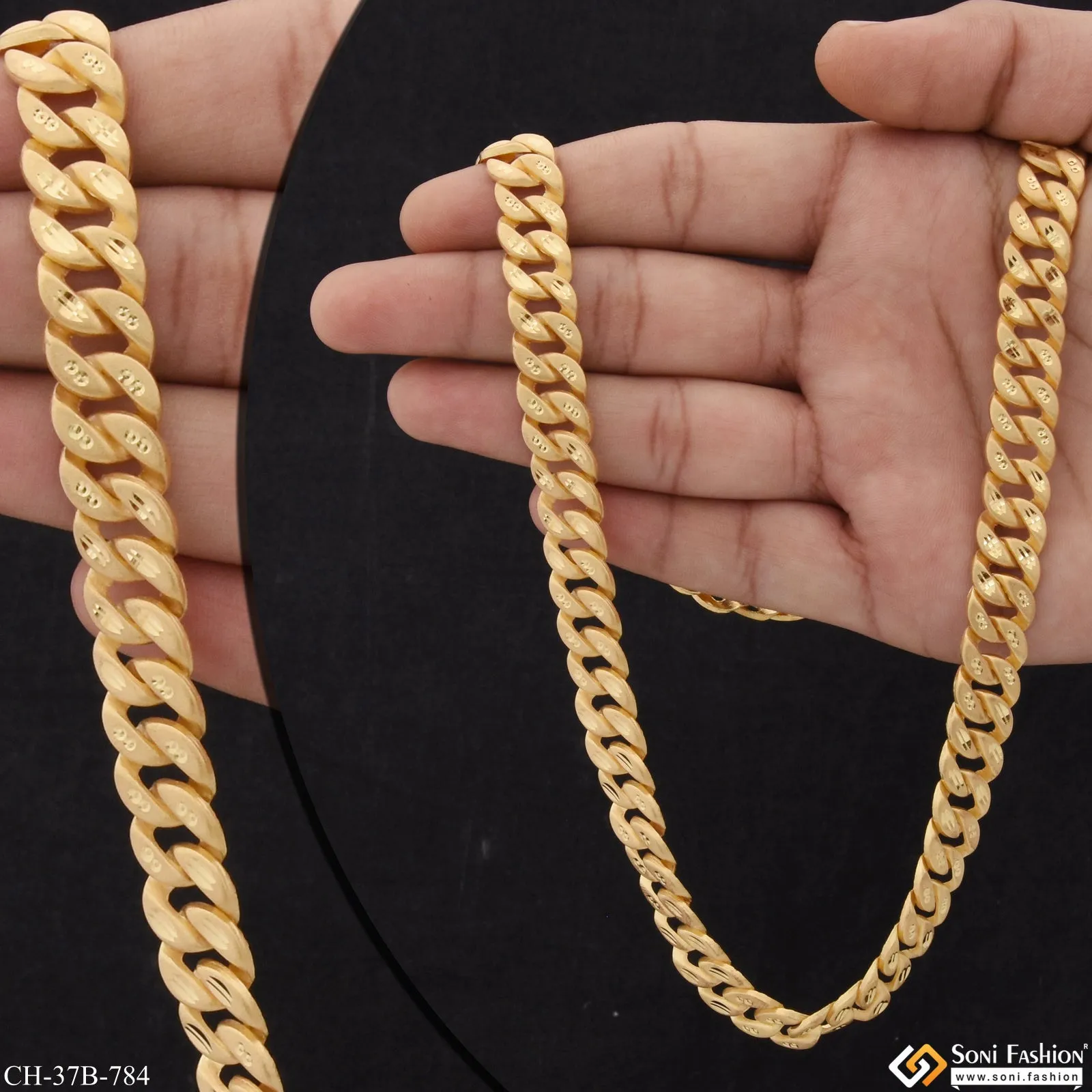 1 Gram Gold Forming Pokal Latest Design High-Quality Chain for Men - Style B784