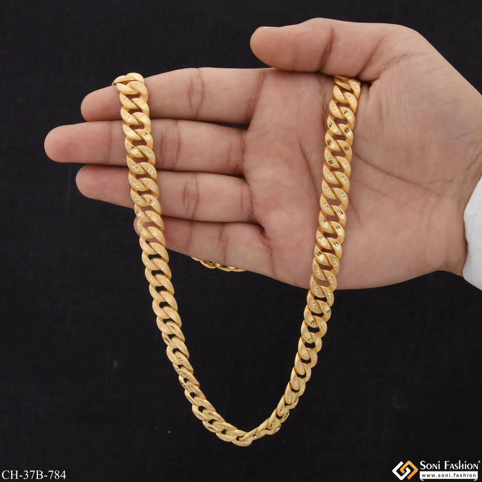 1 Gram Gold Forming Pokal Latest Design High-Quality Chain for Men - Style B784