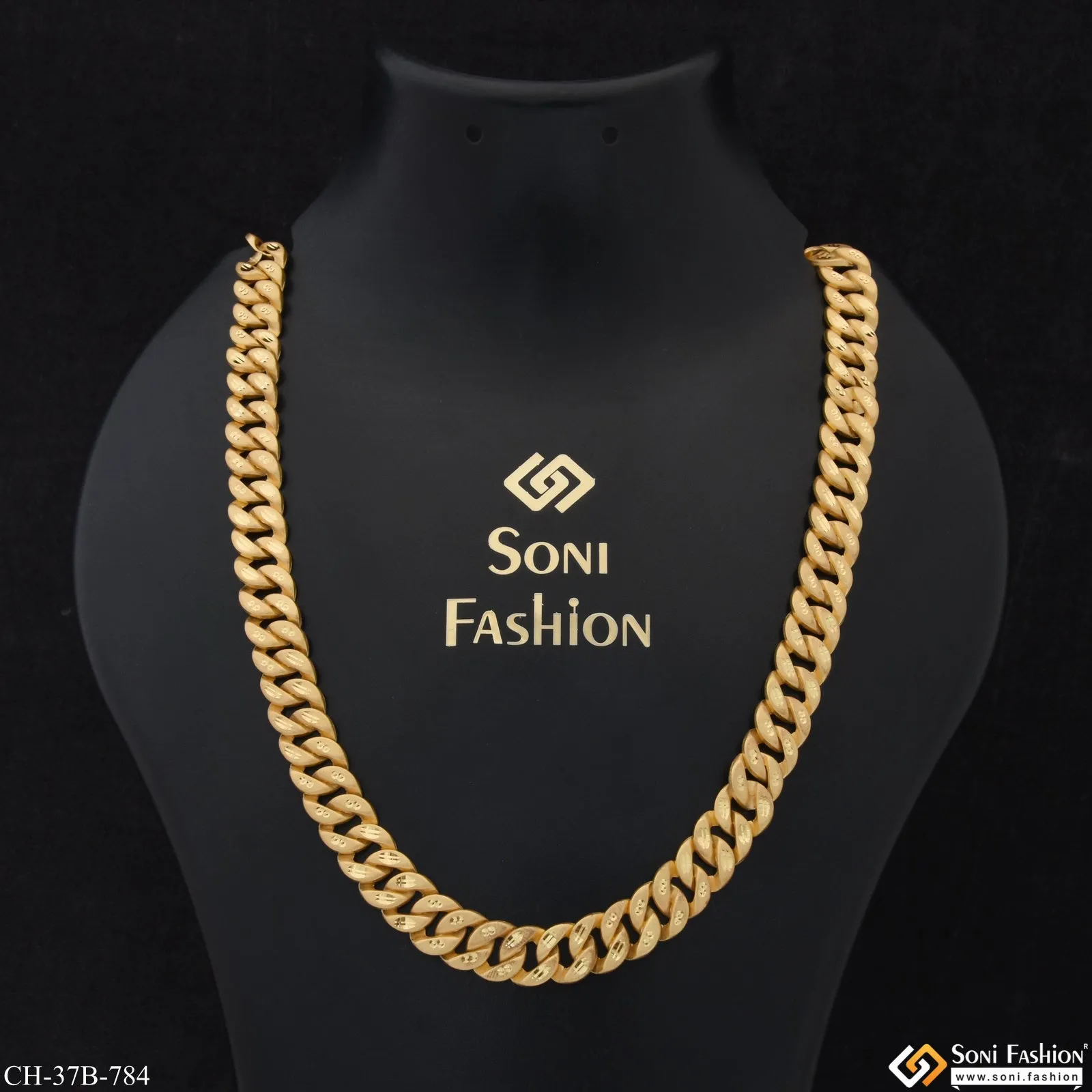 1 Gram Gold Forming Pokal Latest Design High-Quality Chain for Men - Style B784