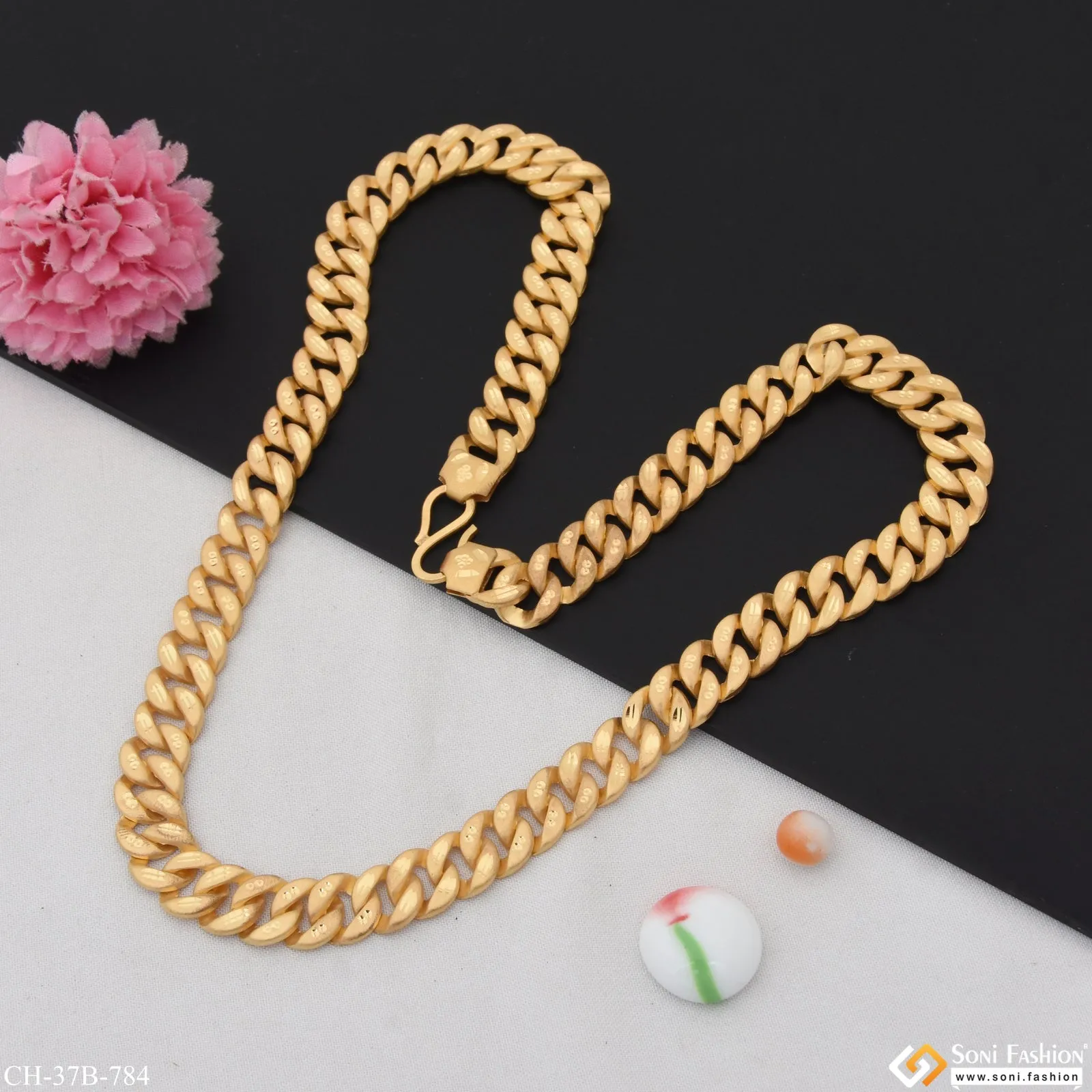 1 Gram Gold Forming Pokal Latest Design High-Quality Chain for Men - Style B784