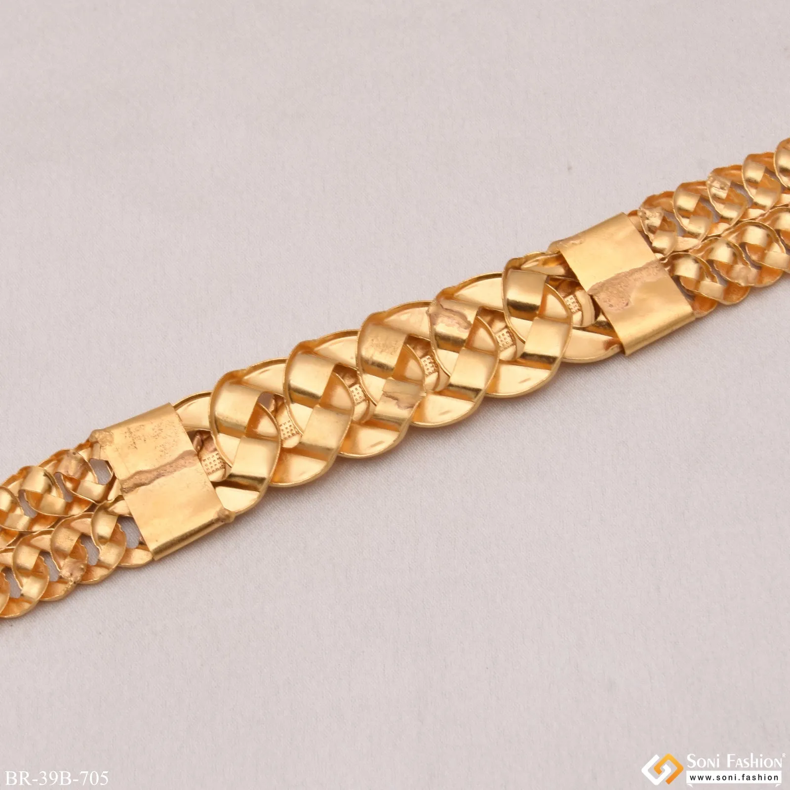 1 Gram Gold - Hollow with V Design Gorgeous Design Gold Plated Bracelet - Style B705