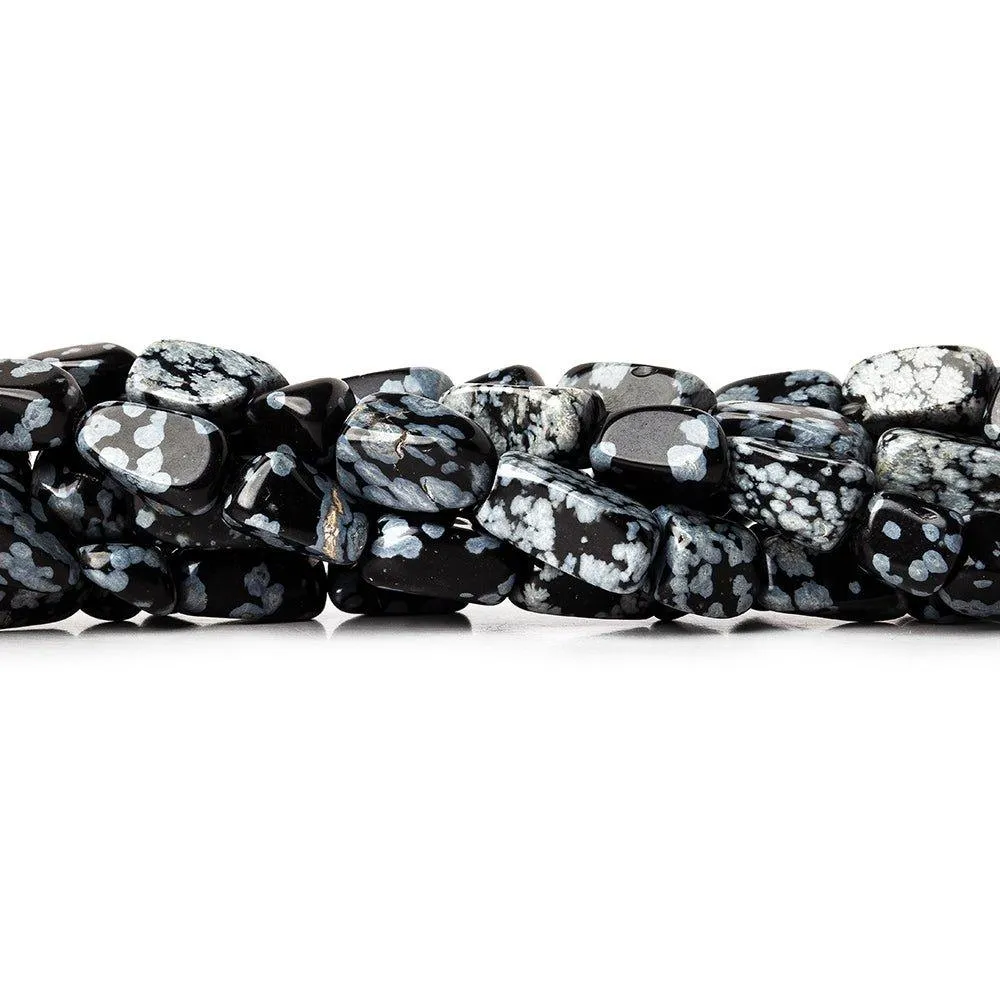 12mm Snowflake Obsidian Plain Nugget Beads 14 inch 38 beads