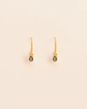 18K Gold Hoops w. London Blue Topaz