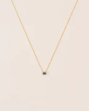 18K Gold Necklace w. London Blue Topaz