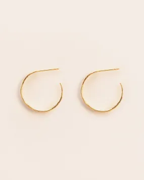 18K Simple Gold Hoops