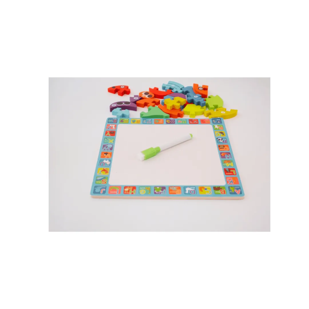 2 in 1 Puzzle, Lifecycle of Animals Puzzle & Whiteboard with Marker-Random design will be send