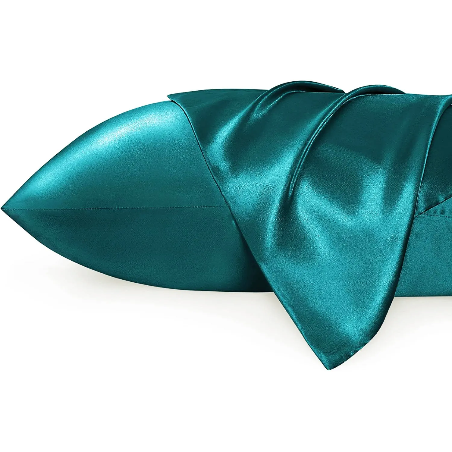 2 PIECES - Satin pillow case Teal 60 x 70 cm pillow size - Silky satin pillowcase / cushion cover