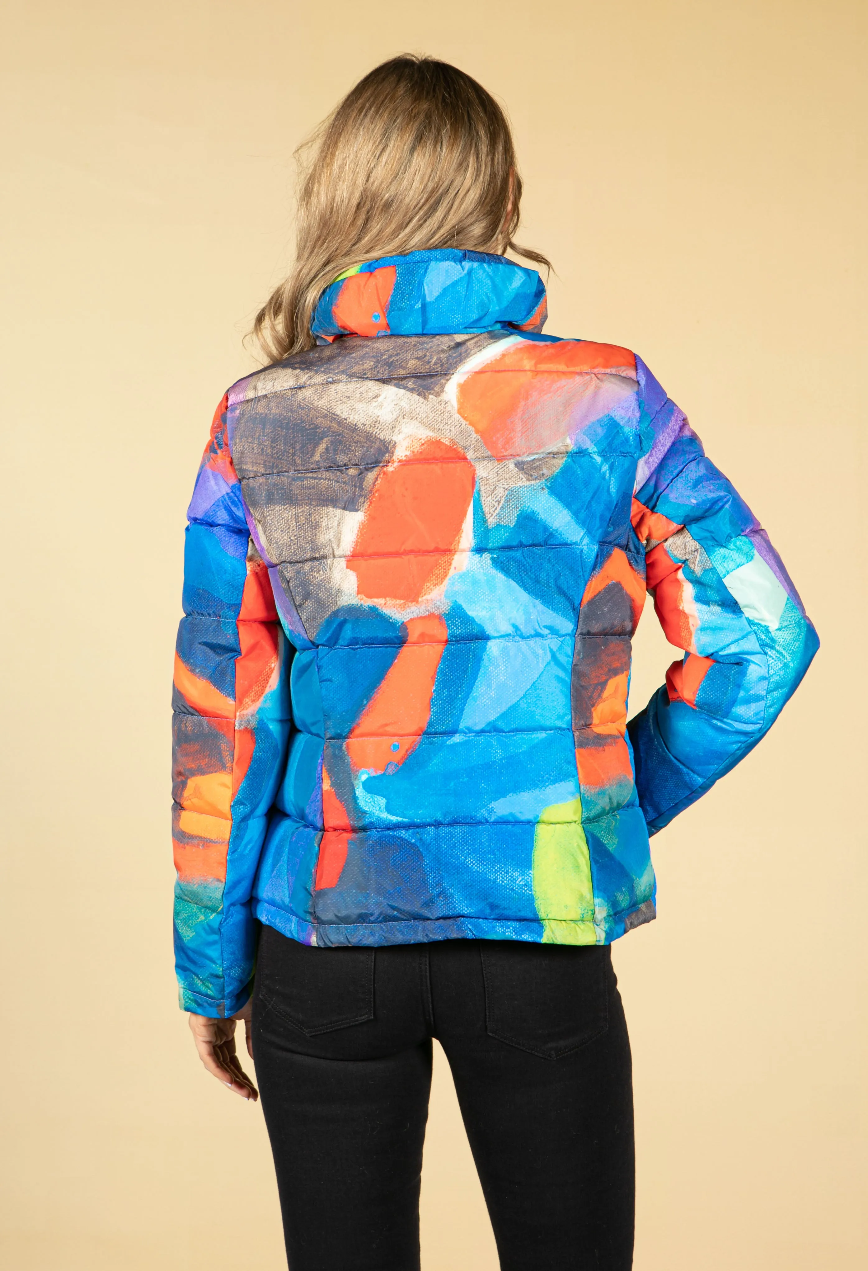 Abstract Printed Padded Jacket