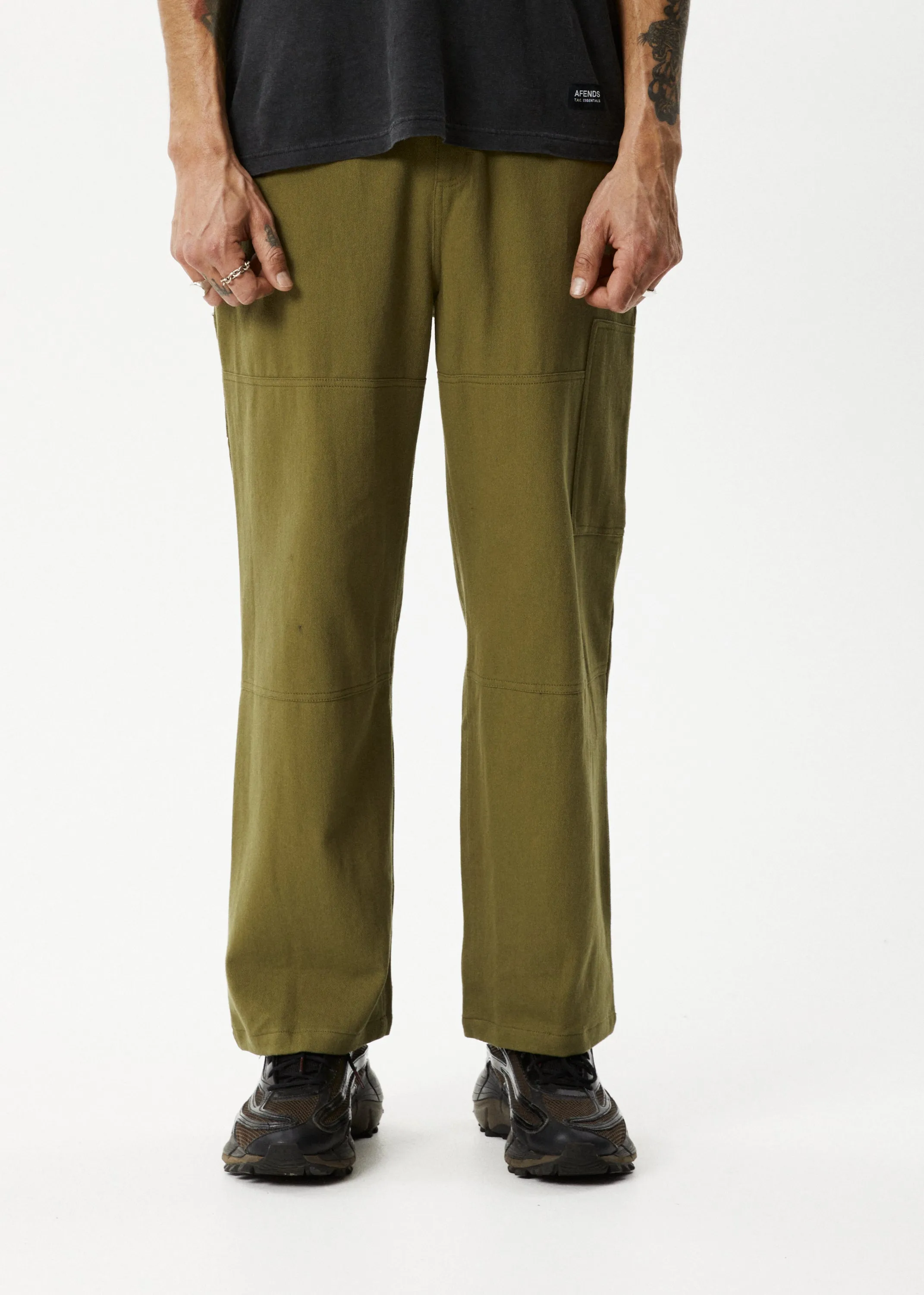 AFENDS Mens Richmond - Carpenter Pants - Military