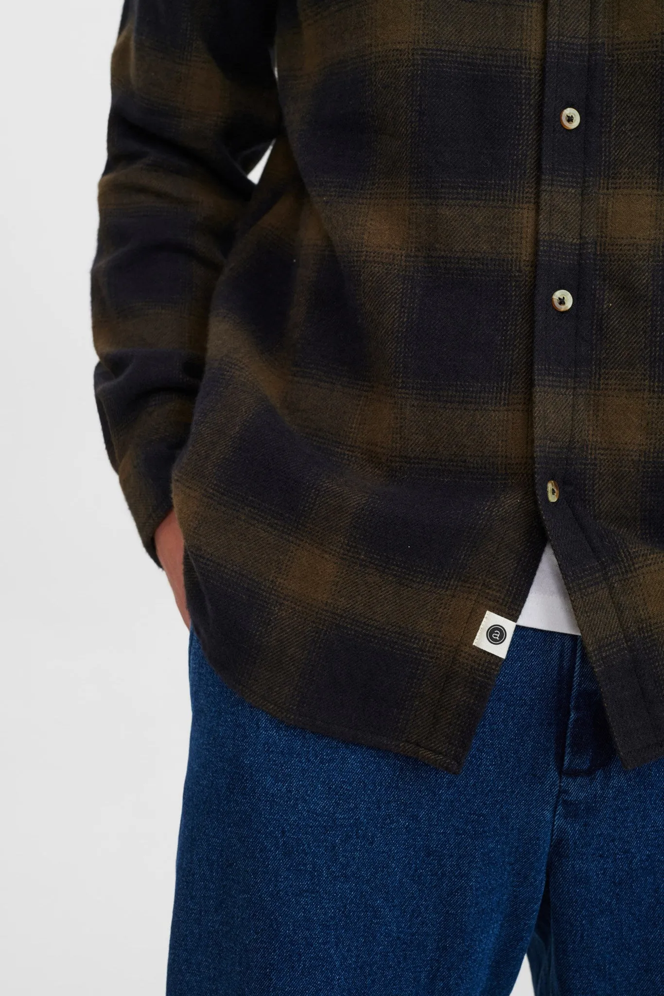 AKKONRAD BRUSHED CHECK SHIRT - Caviar