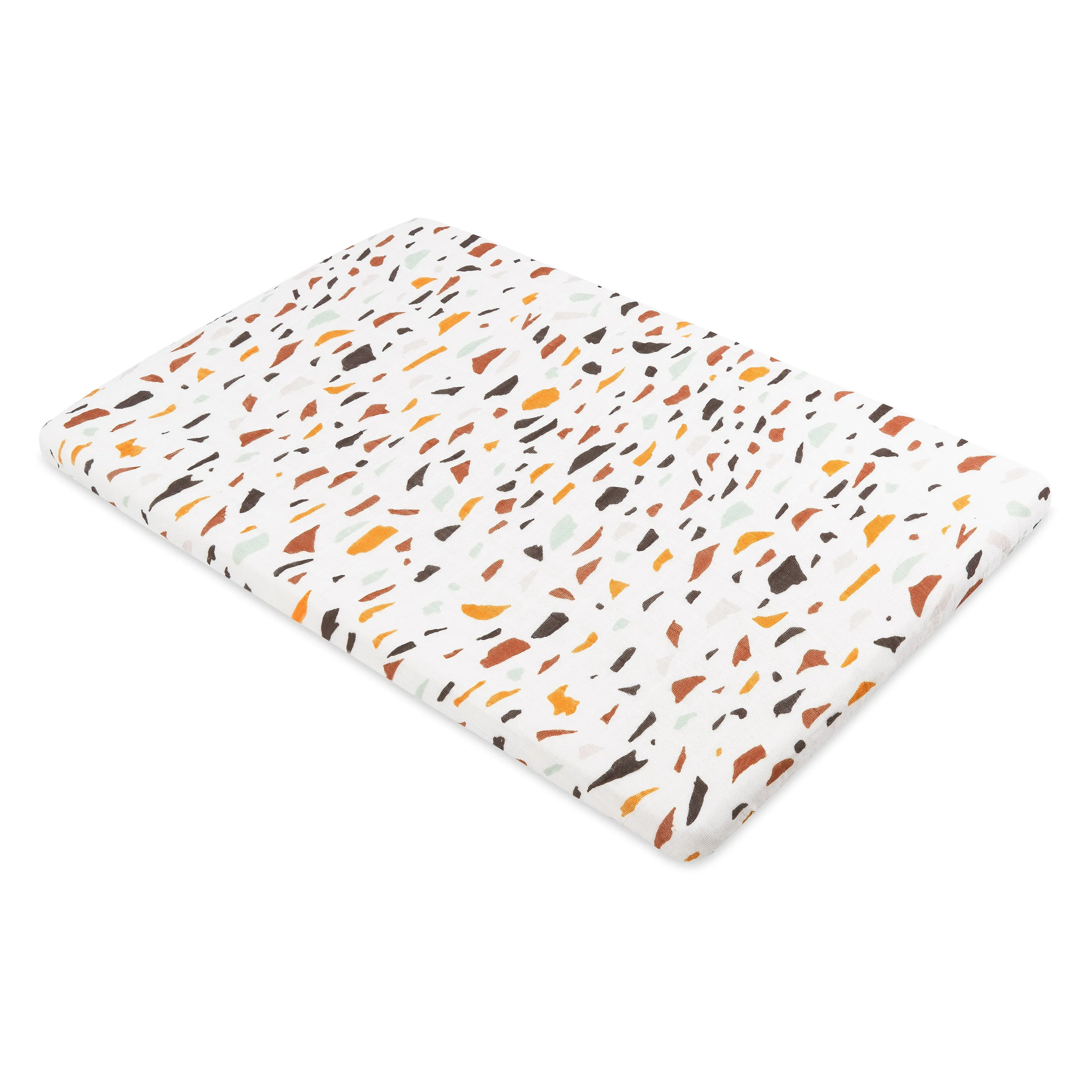 All-Stages Bassinet Sheet in GOTS-Certified Organic Muslin Cotton - Terrazzo