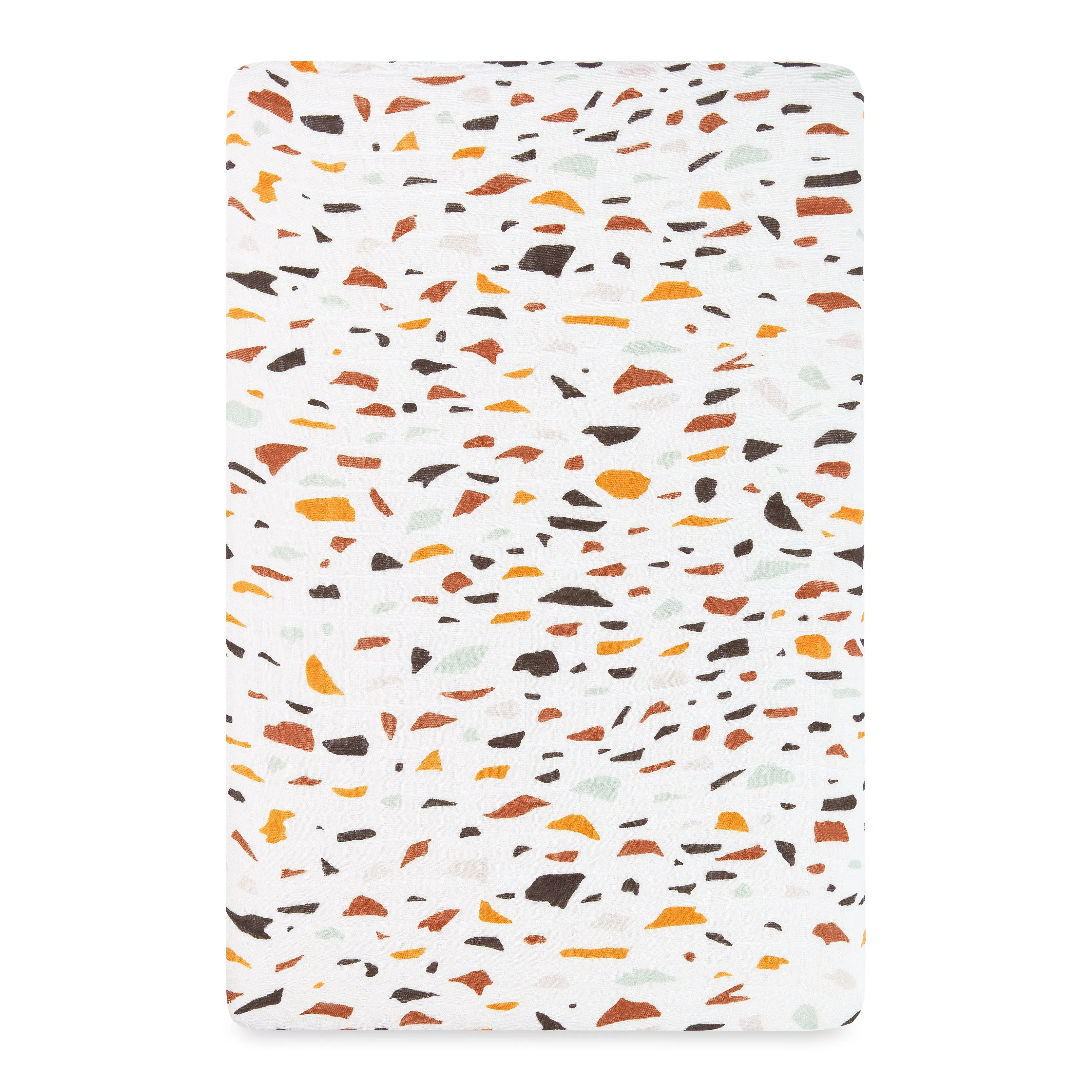 All-Stages Bassinet Sheet in GOTS-Certified Organic Muslin Cotton - Terrazzo