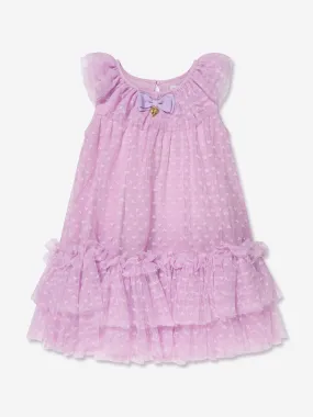 Angels Face Girls Tulle Hearts Dress in Violet