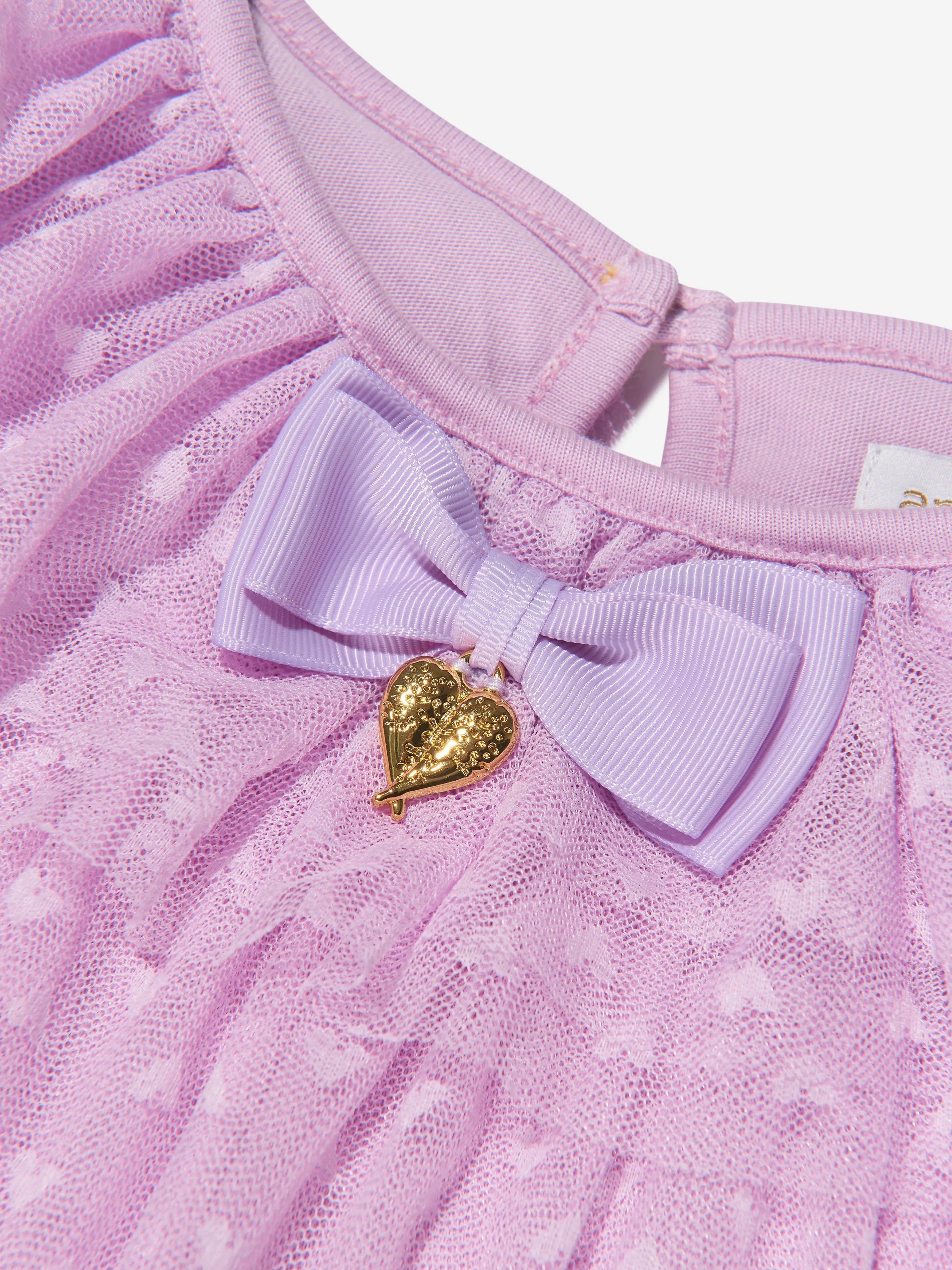 Angels Face Girls Tulle Hearts Dress in Violet