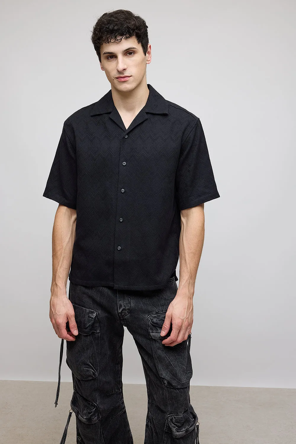 Angular Black Men's Shirt