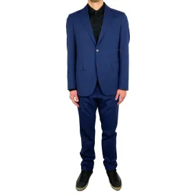 Aquascutum Elegant Blue Wool Blend Two-Piece Men's Suit