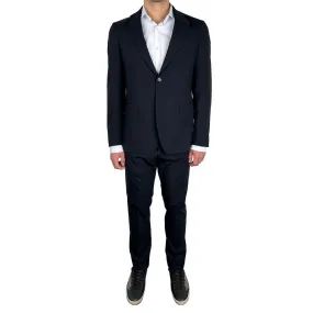 Aquascutum Elegant Navy Blue Two-Piece Men's Suit