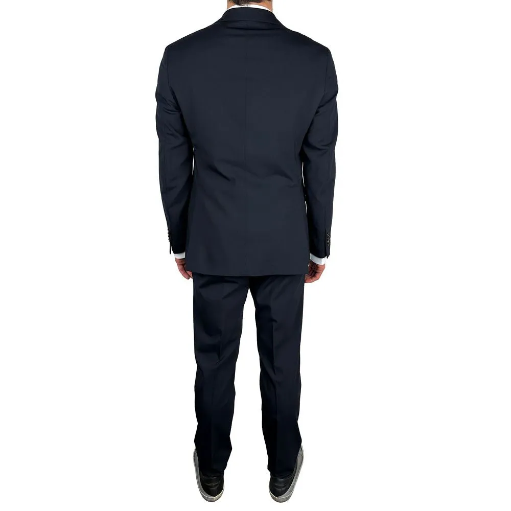 Aquascutum Elegant Navy Blue Two-Piece Men's Suit