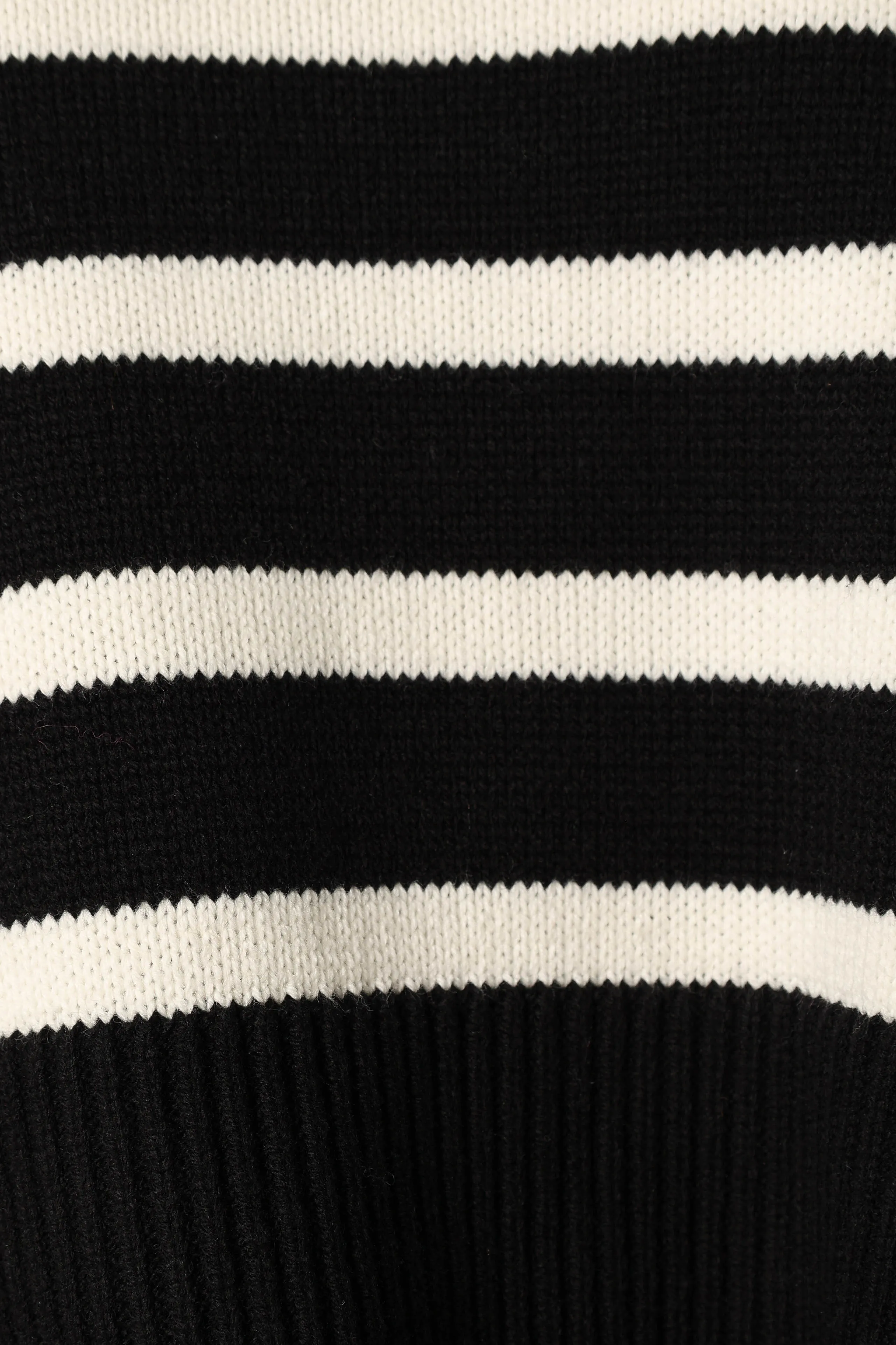 Avalynn Striped Knit Sweater - Black White