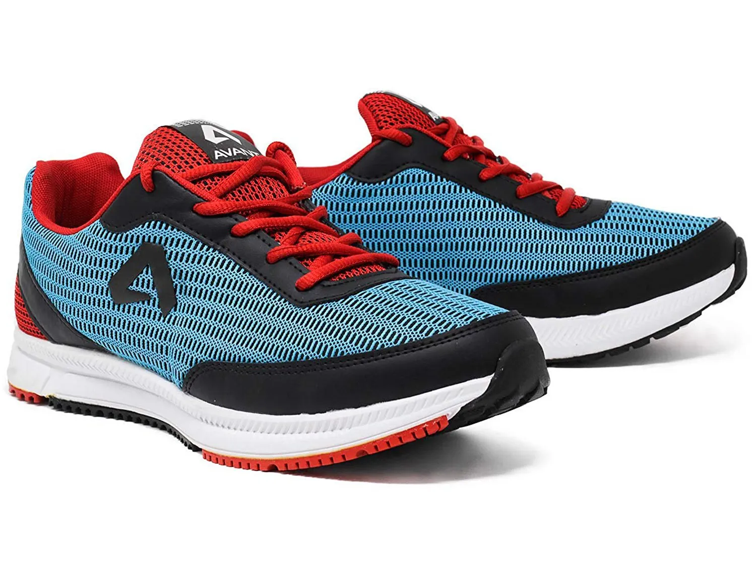 Avant Men's Cushioned Athletic Running and Training Shoes - Sky Blue/Red