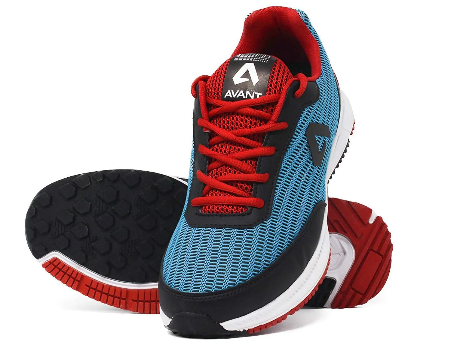 Avant Men's Cushioned Athletic Running and Training Shoes - Sky Blue/Red