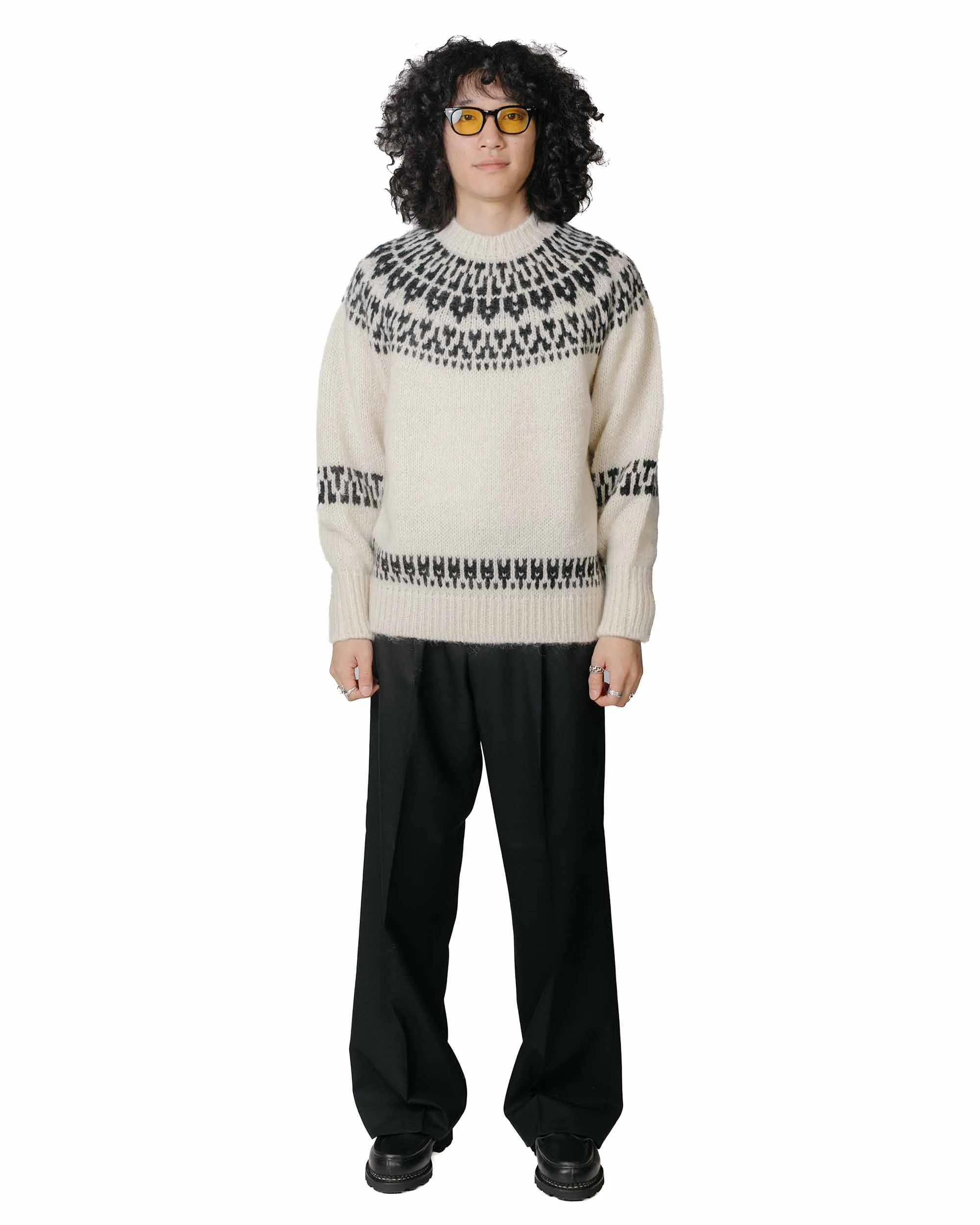 Batoner Mohair Nordic Crew Neck Ivory