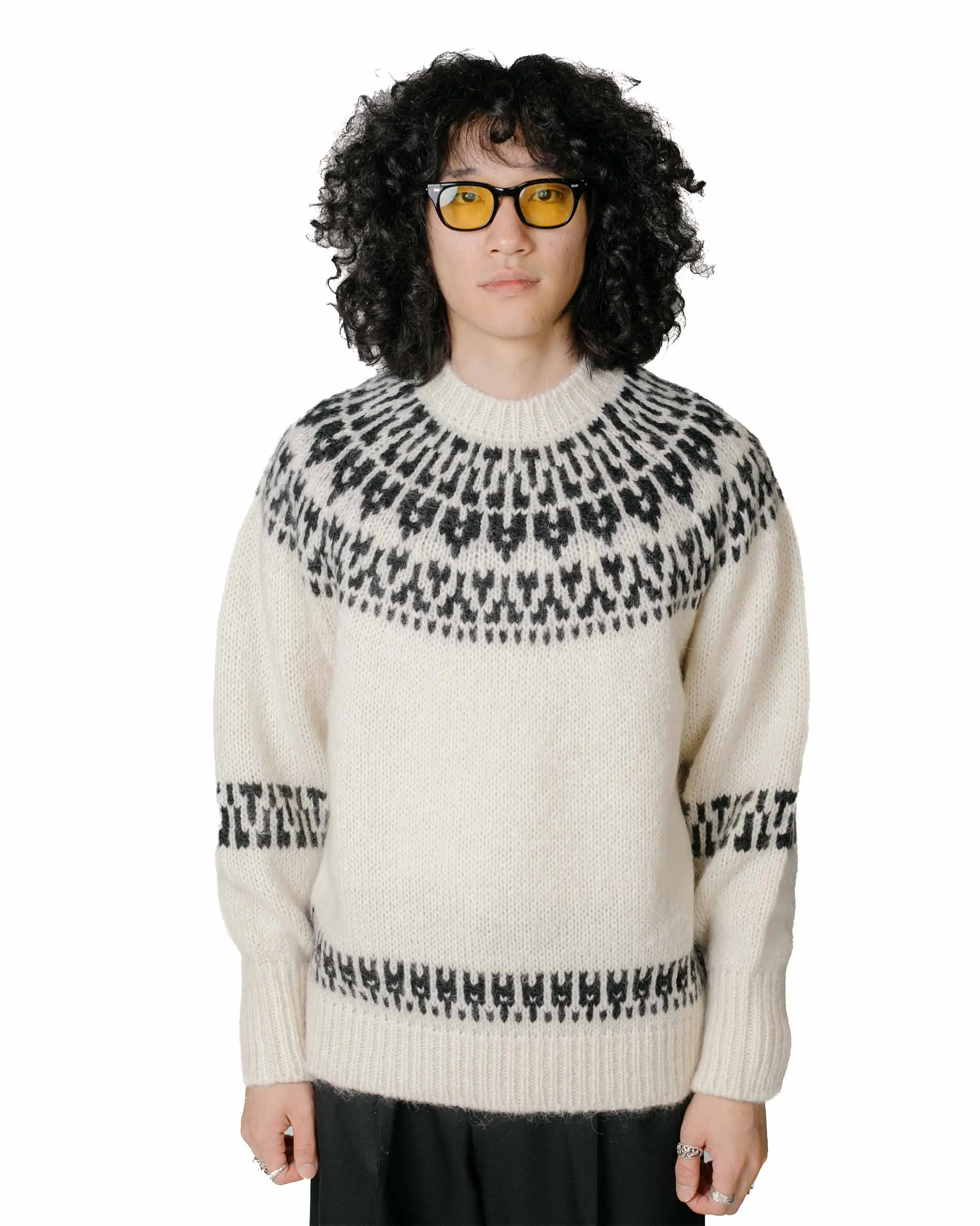 Batoner Mohair Nordic Crew Neck Ivory