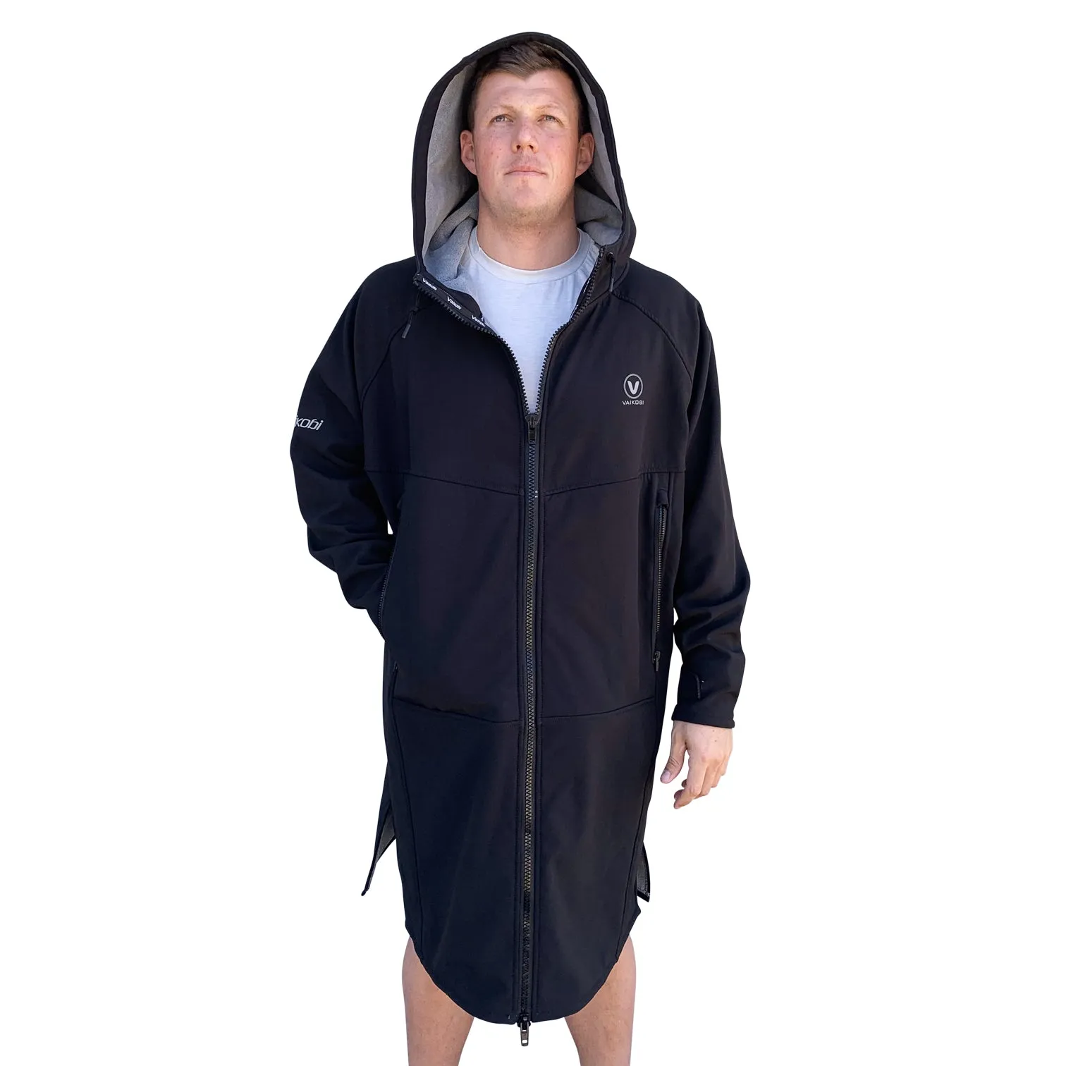 BEACH COAT - BLACK/GREY