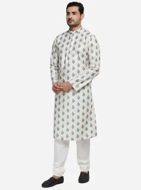 Beige & Green Kurta Set | Azania