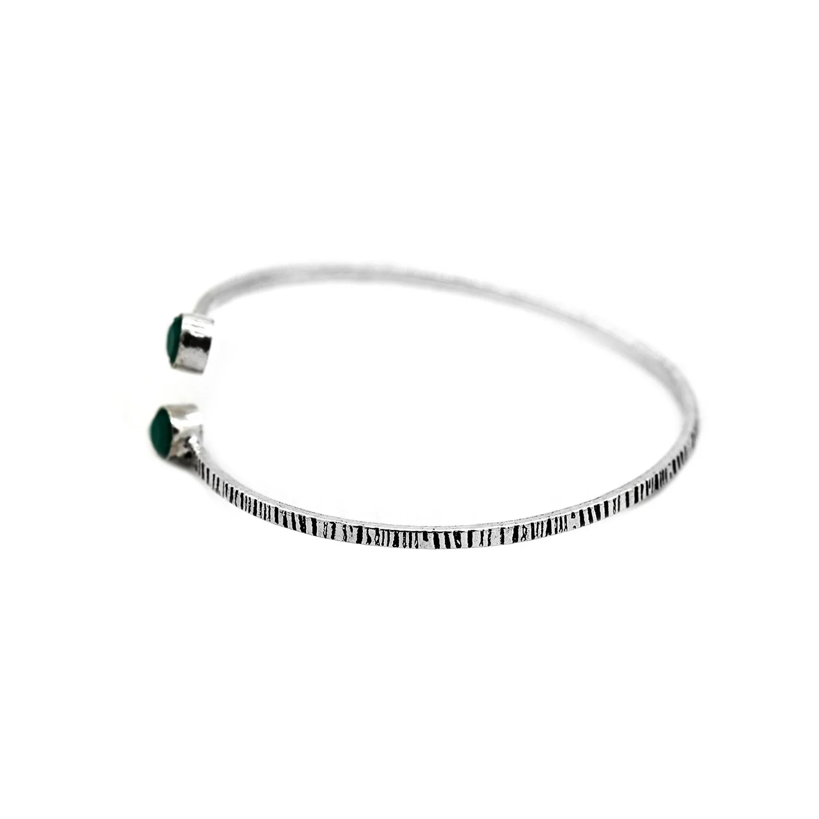 Bhamini Dark Green Silver Oxidized Bracelet