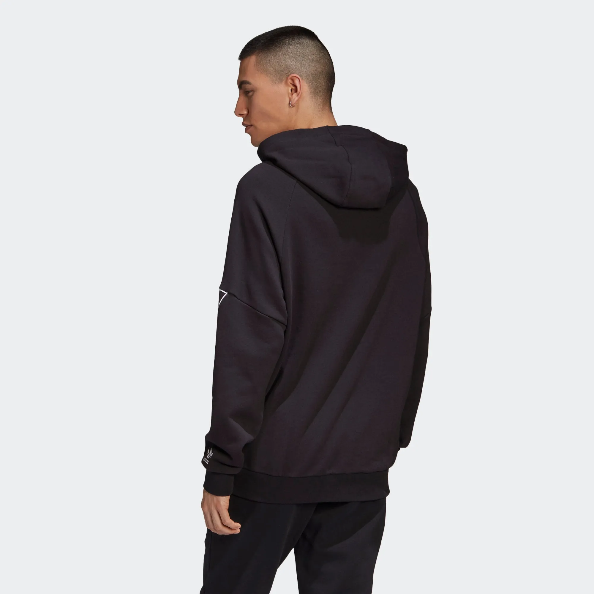 BIG TREFOIL OUTLINE HOODIE Black / White-GE0823