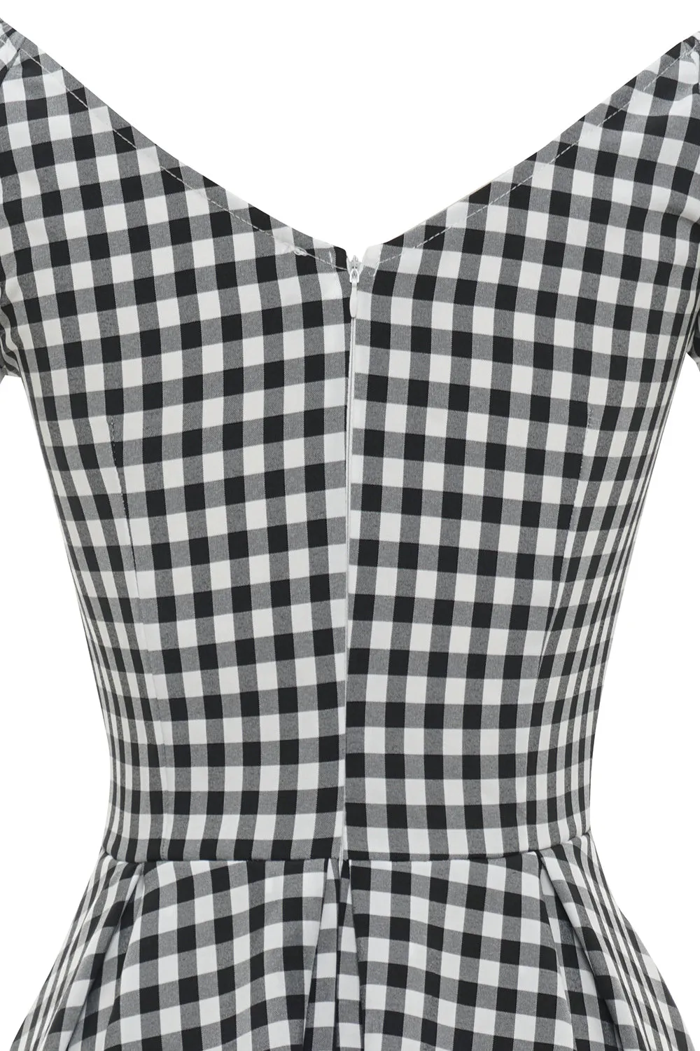 Black and White Plaid Vintage 1950s Dress