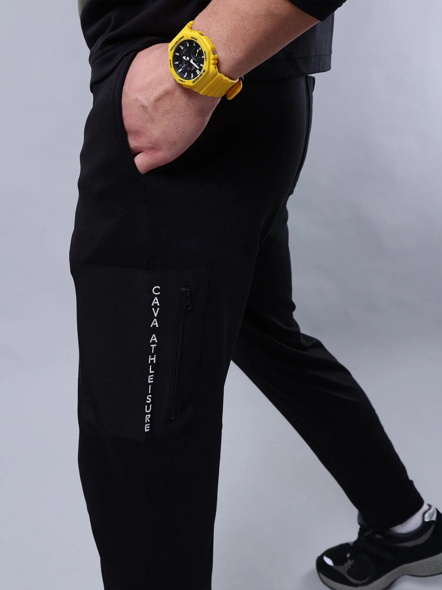 Black ZipKnit Joggers