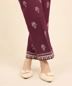 Block Printed Khaddar Pants