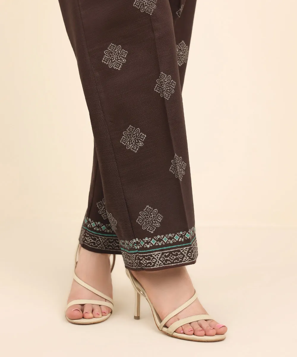 Block Printed Khaddar Pants