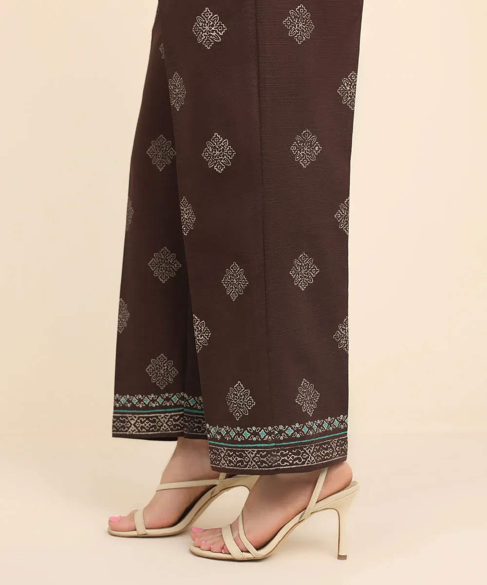 Block Printed Khaddar Pants