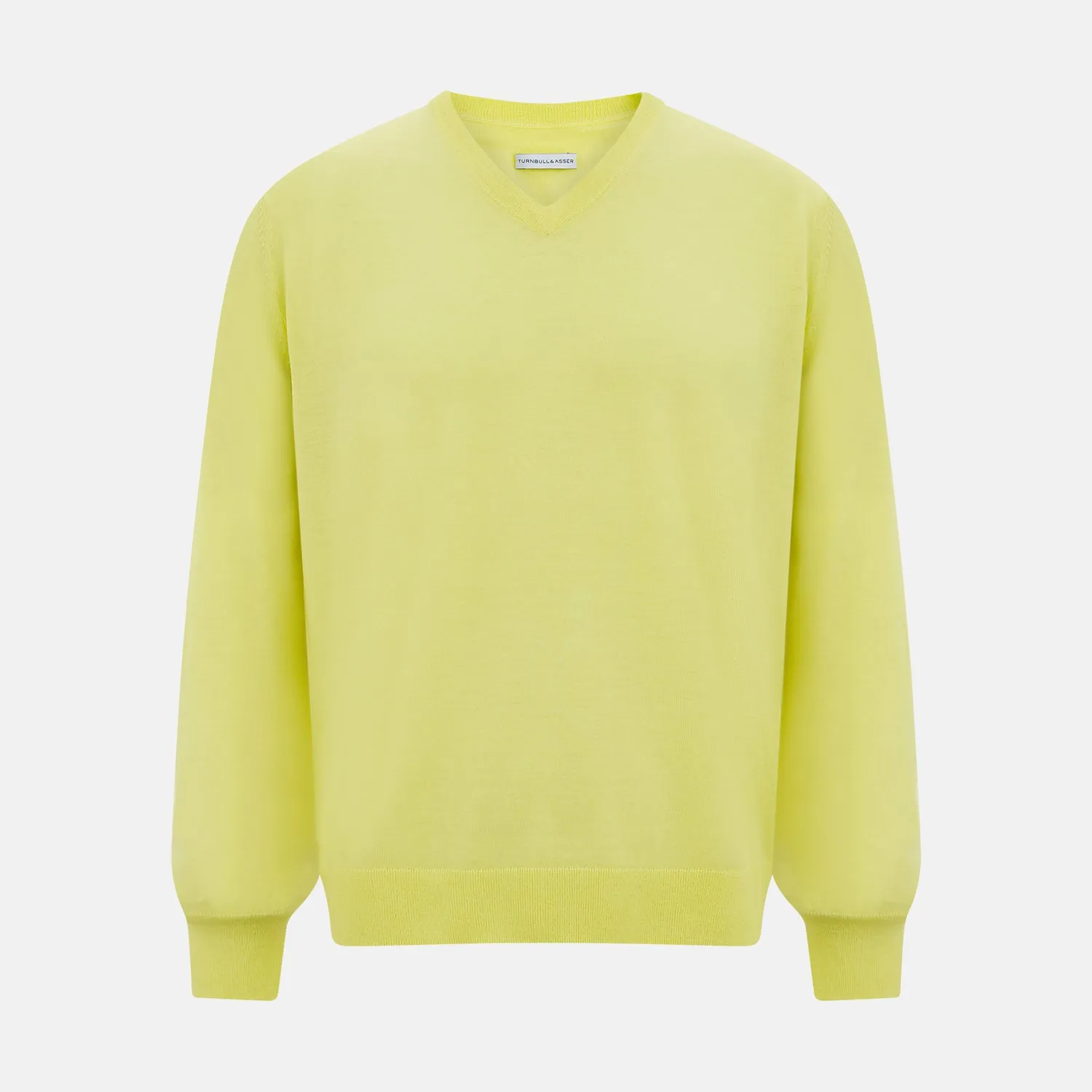 Bright Yellow Cashmere V-neck Jumper