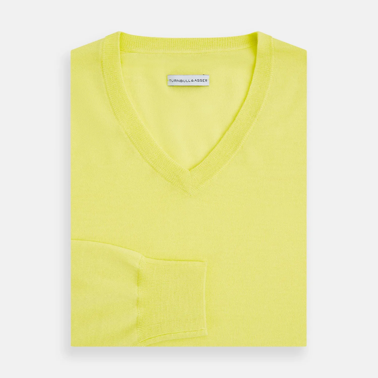 Bright Yellow Cashmere V-neck Jumper