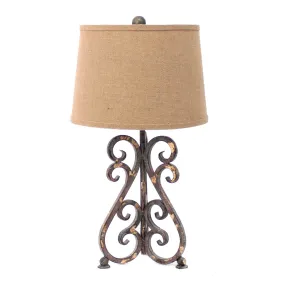 Bronze Antiqued Metal Table Lamp