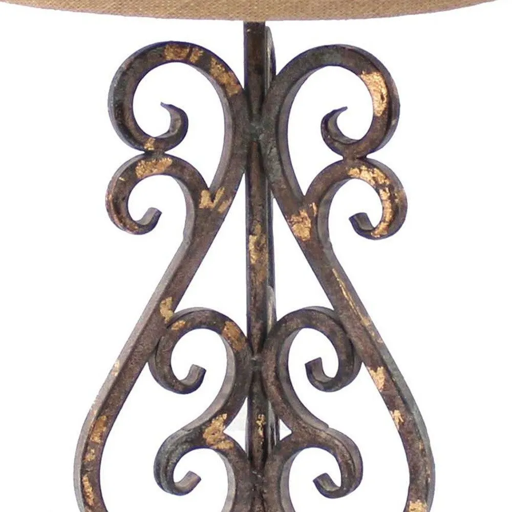 Bronze Antiqued Metal Table Lamp