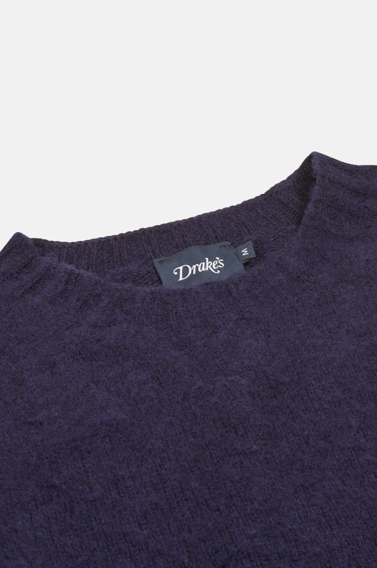 Brushed Shetland Crew Neck Jumper Navy