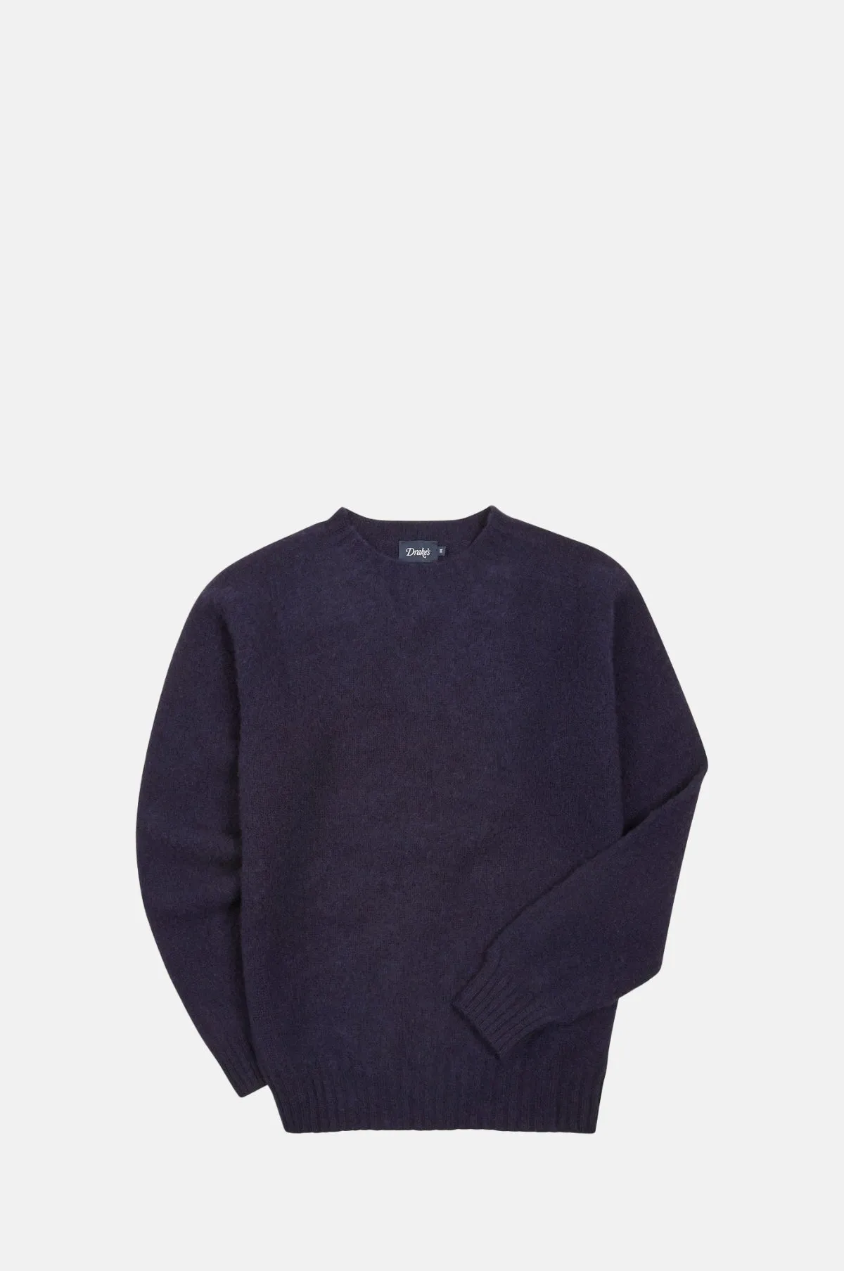 Brushed Shetland Crew Neck Jumper Navy