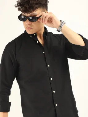 Carlo Oxford Black Full Sleeves Shirt