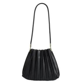 Carrie Pleated Vegan Bag - Black