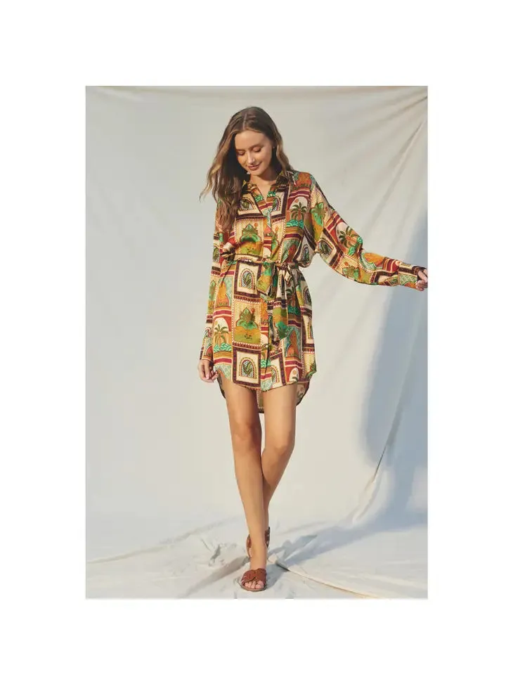 CASABLANCA SASH BELT SHIRT DRESS