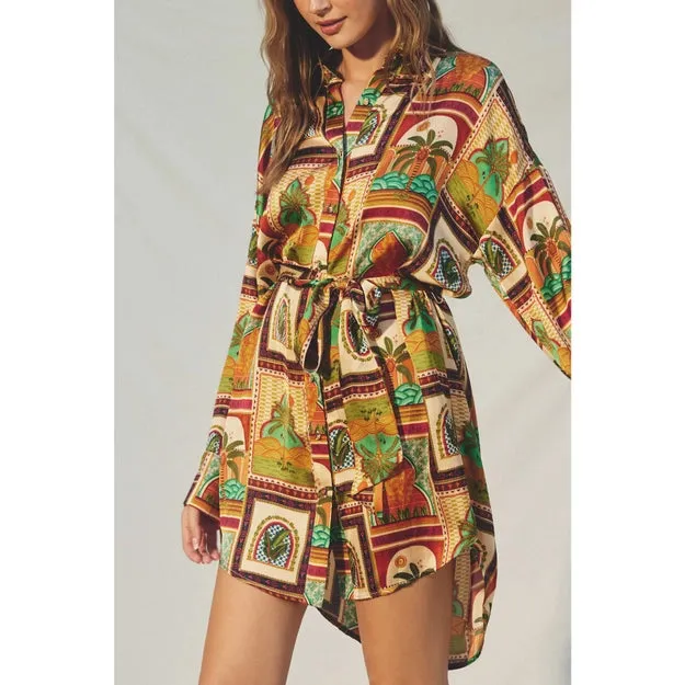 CASABLANCA SASH BELT SHIRT DRESS