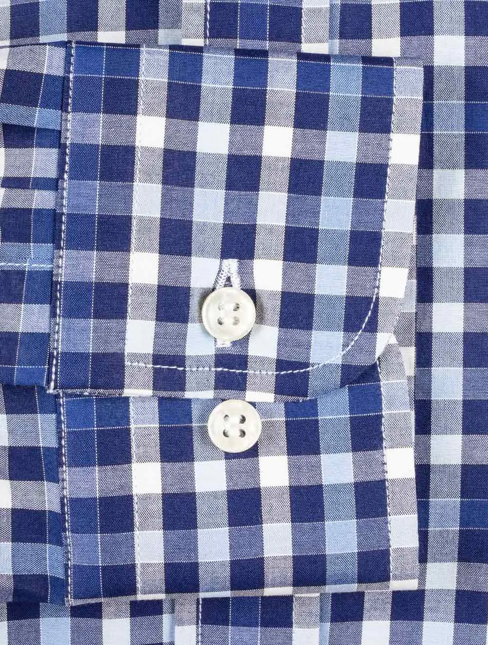 Check Button Down Shirt Blue