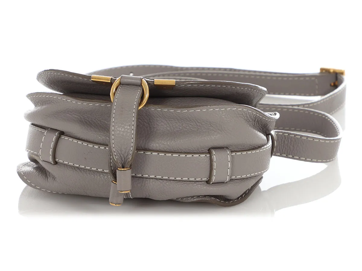 Chloé Mini Cashmere Gray Marcie Saddle Bag