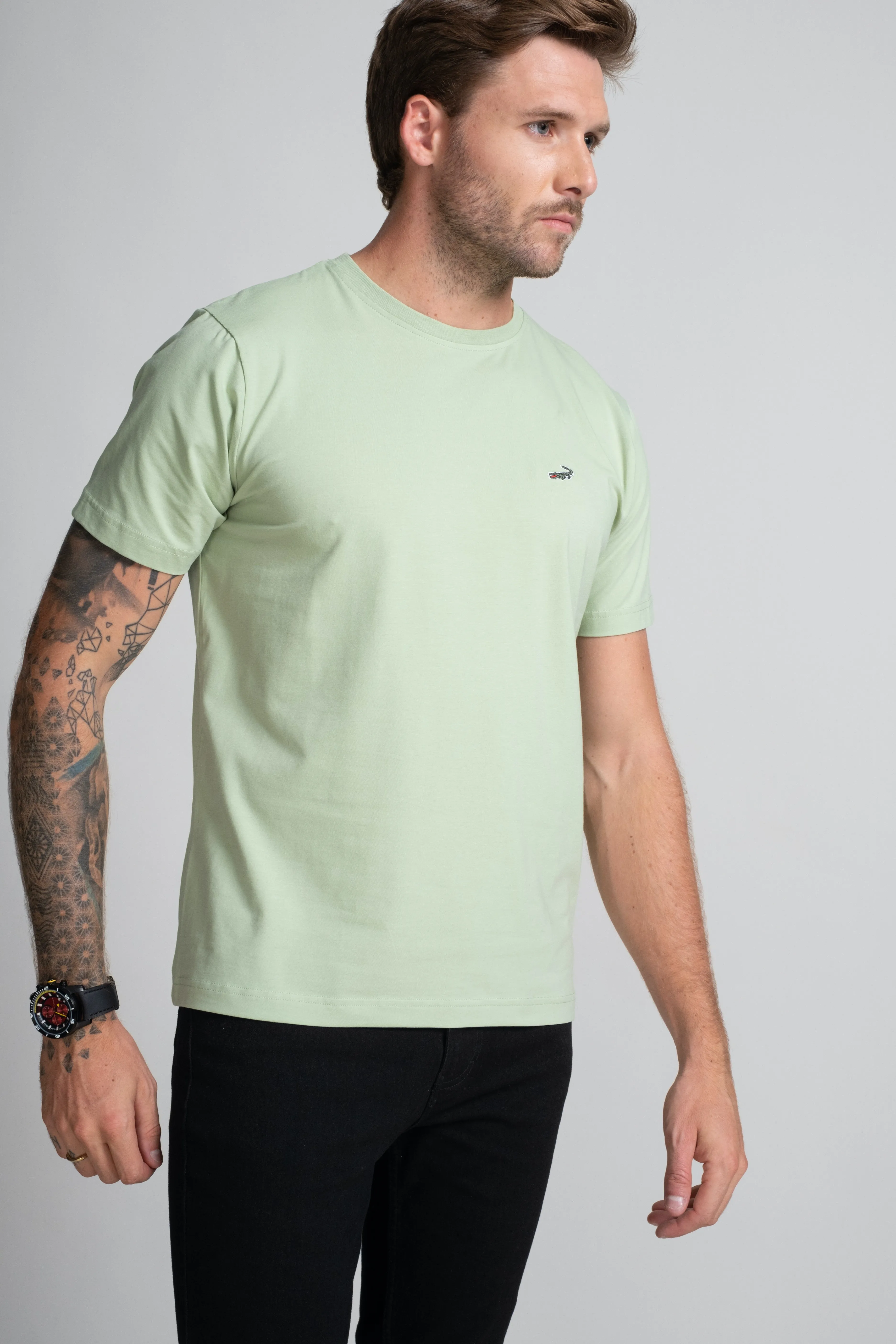 Classic Fit Short sleeves-CasualCrew Neck - Green Meadow